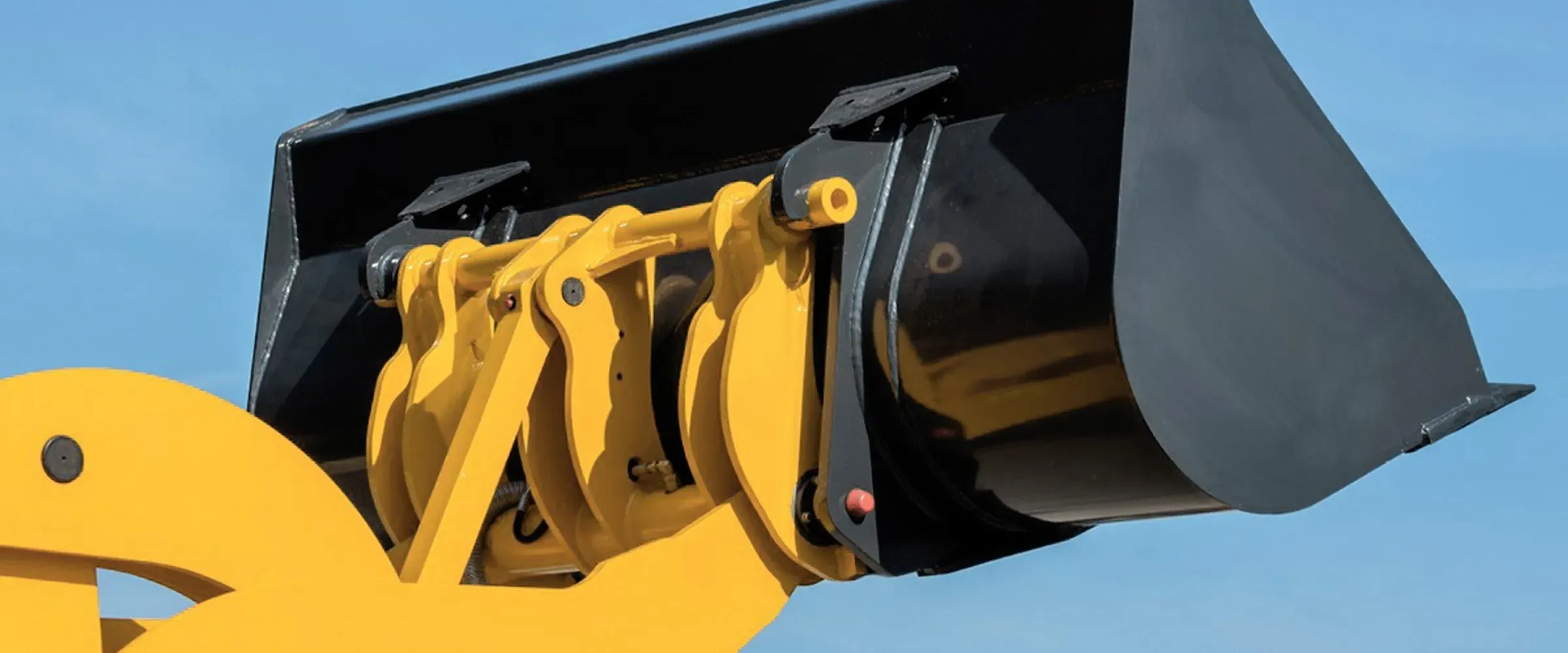 Closeup of a front end loader bucket