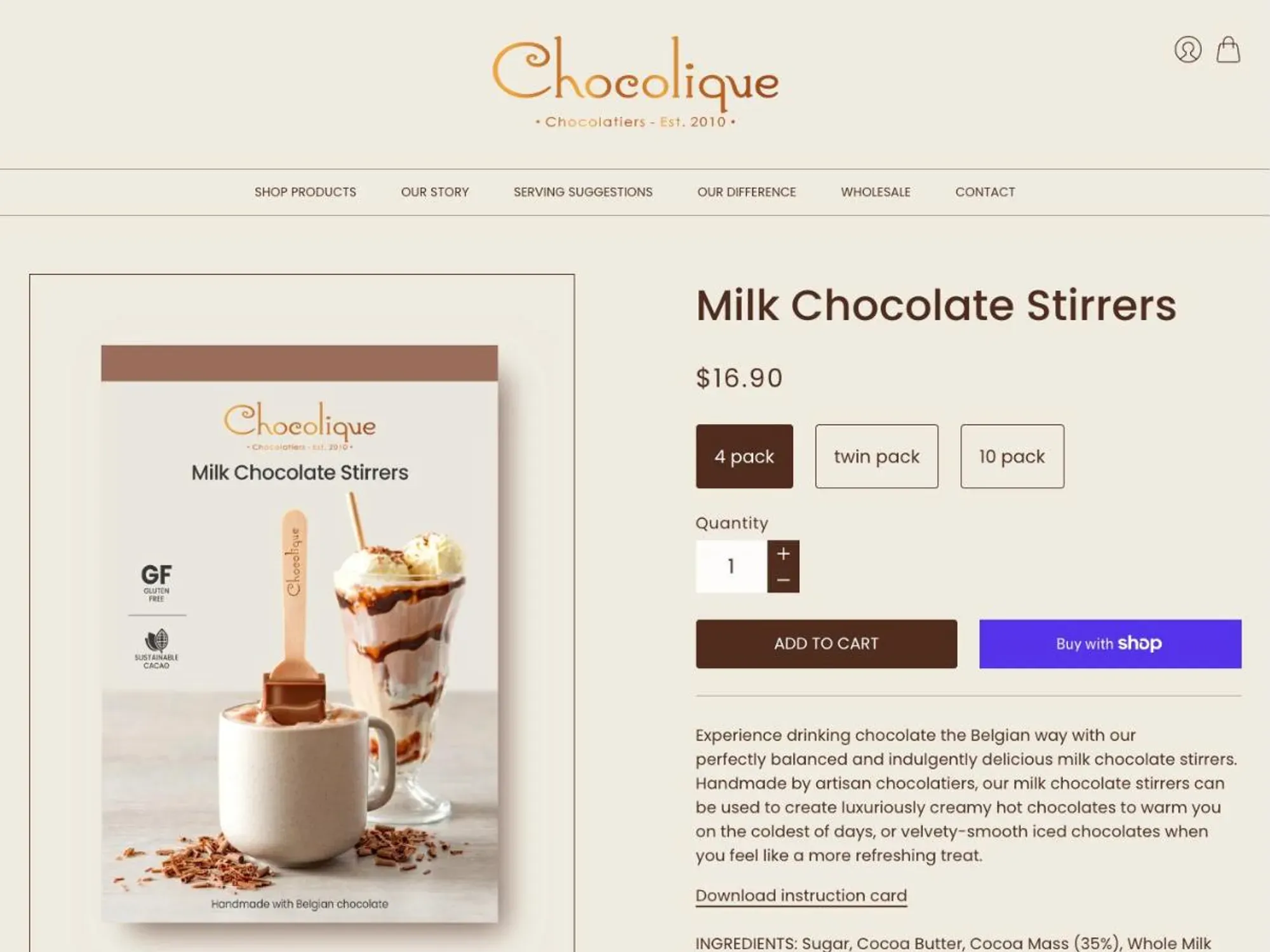 Another page from the Chocolique site
